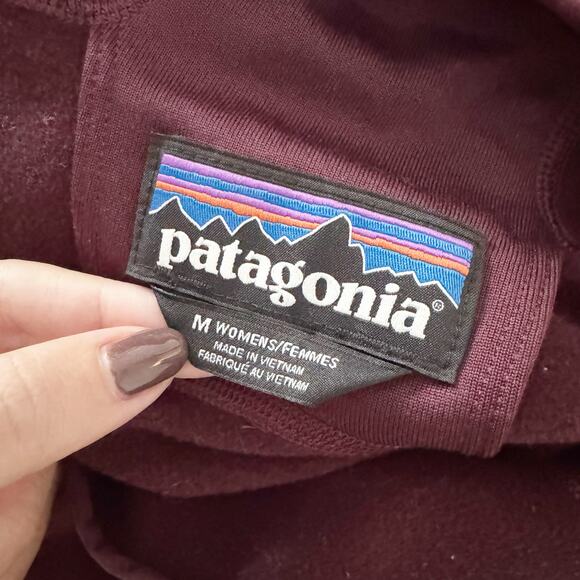 PATAGONIA Crosstrek Polartec Fleece 1/4 Zip Jacket Burgundy Medium M - Picture 7 of 8